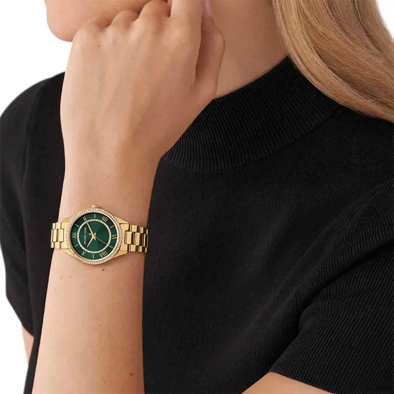 Michael Kors Lauryn Green Dial Ladies Watch- MK4737